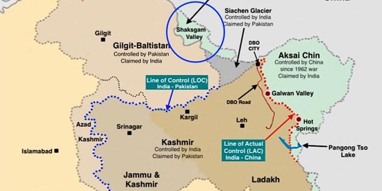 چین کی وادی شکسگام میں فوجی انفراسٹرکچر کی تعمیر