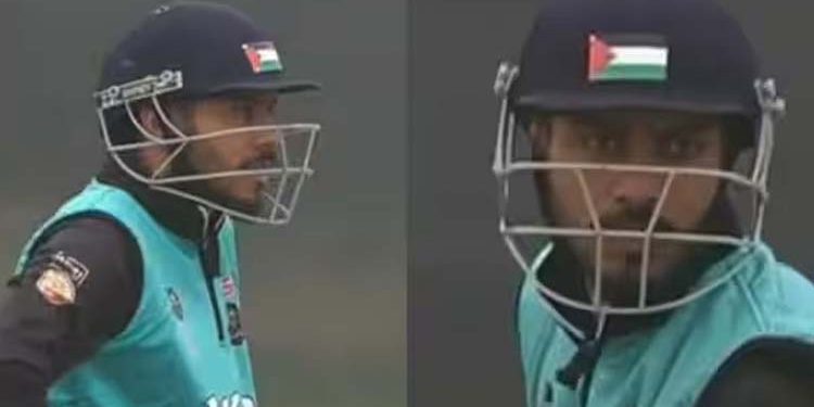 فلسطینی پرچم والا ہیلمٹ کیوں پہنا؟ انڈیا میں مسلمان کرکٹر پر پابندی