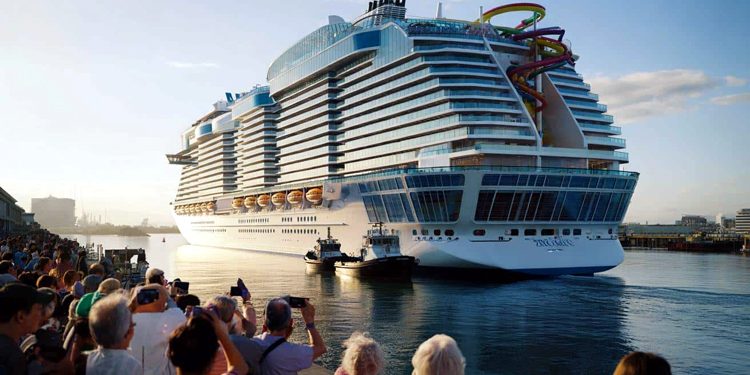 The world’s largest cruise ship takes to the sea for the first time