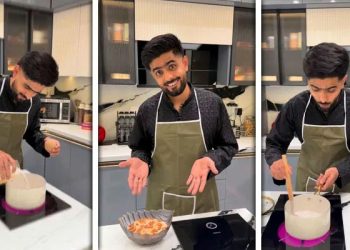 National cricketer Babar Azam became a cook on Eid