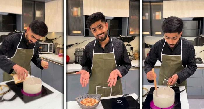National cricketer Babar Azam became a cook on Eid