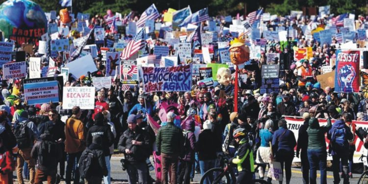 Nine Kings Protest - Americans gather against Trump