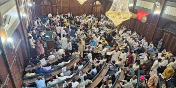 کراچی سٹی کونسل میں ارکان گتھم گتھا