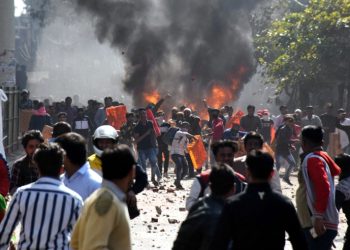 Riots broke out in India.