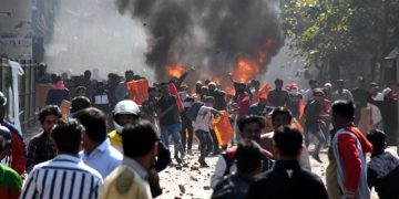 Riots broke out in India.