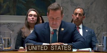 US Permanent Representative to the United Nations speaks at the National Security Council