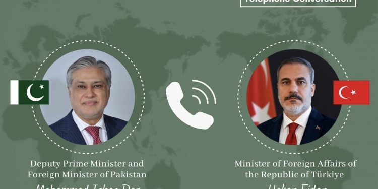 اسحاق ڈار اور ترکیہ کے وزیر خارجہ کا ٹیلیفونک رابطہ