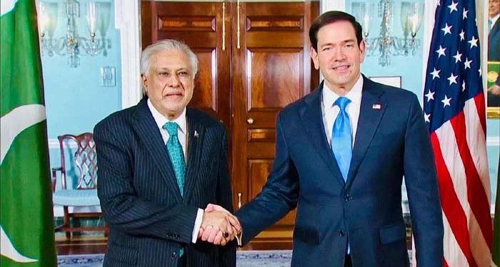 اسحاق ڈار کی واشنگٹن میں مارکو روبیو سے ملاقات