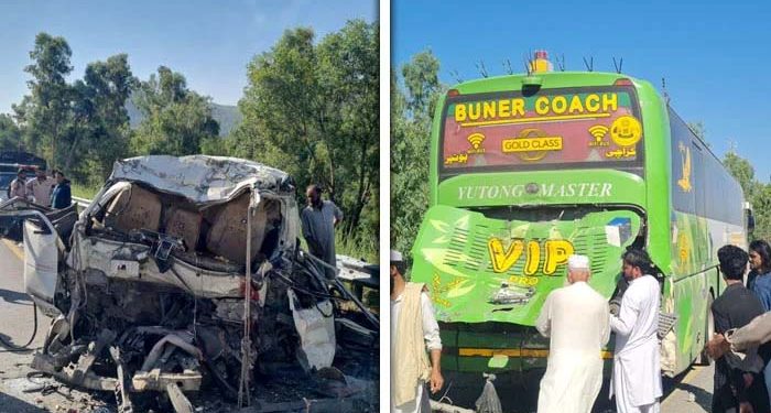 سوات، مسافر وین اور بس میں خوفناک تصادم ، 16 مسافر جاں بحق ،8زخمی
