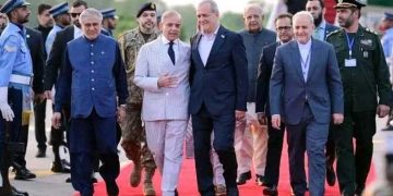 Iranian President Masoud Peshkeshian arrives in Islamabad