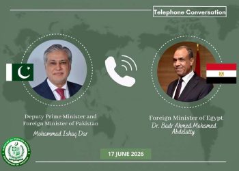 Ishaq Dar's telephone conversation with Egyptian Foreign Minister