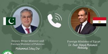Ishaq Dar's telephone conversation with Egyptian Foreign Minister