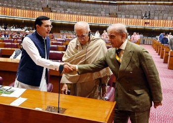 Prime Minister shakes hands with Opposition Leader, PTI Chairman
