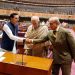 Prime Minister shakes hands with Opposition Leader, PTI Chairman