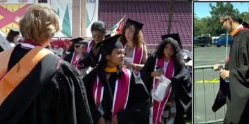 Stanford University event, students walk out during Google CEO's speech
