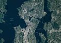 A stunning view of the American city of Seattle from space.