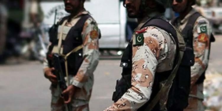 Attack by the banned Joint Action Committee Rangers soldier martyred, three police personnel injured.