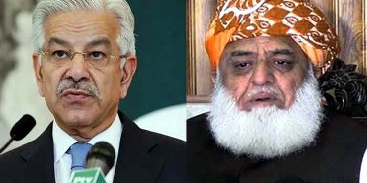 Defence Minister Khawaja Asif criticizes Maulana Fazlur Rehman's statement.