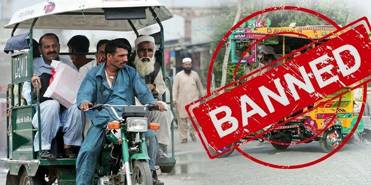 Entry of Qingqi and loader rickshaws banned on Canal Road, Lahore.