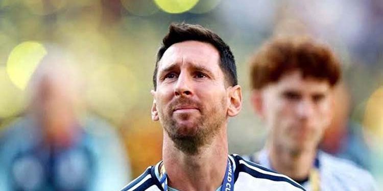 Messi teary-eyed after defeat in the 2026 FIFA World Cup final.
