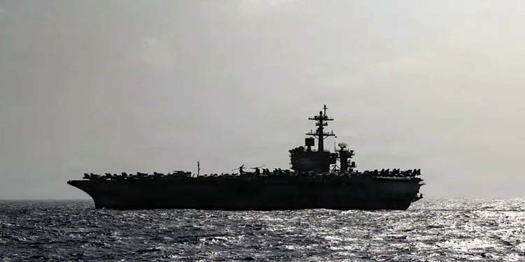 Only four US Navy aircraft carriers are deployed at various locations.
