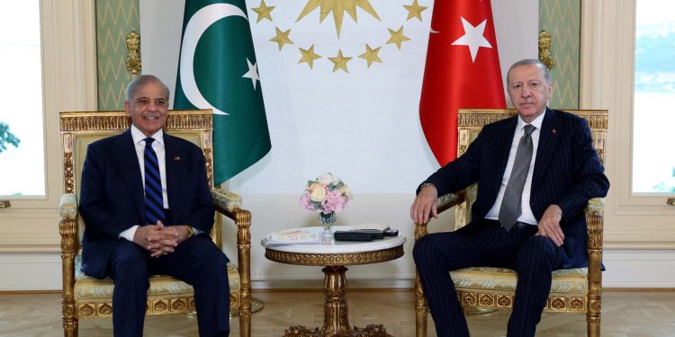 Prime Minister Shehbaz Sharif meets Turkish President Recep Tayyip Erdogan.