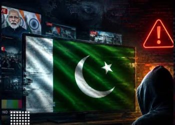 Sudden interruption in Indian news channel broadcasts; claims of Pakistani anthem being aired.