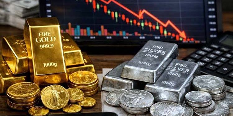 The prices of gold and silver have fallen further.