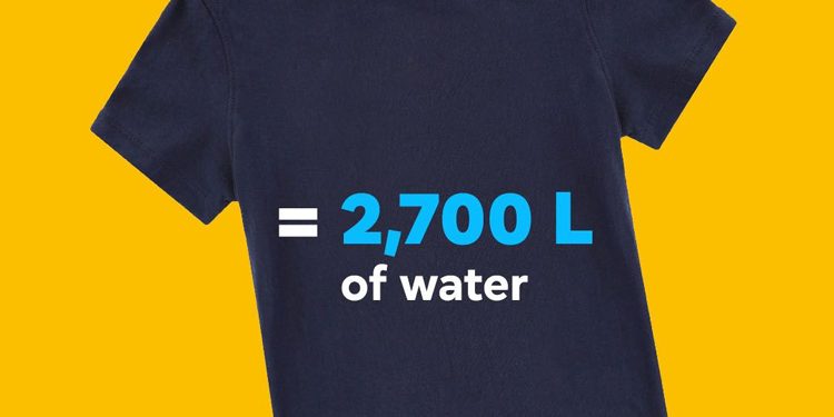 2700 liters of water are used to produce a single cotton T-shirt.