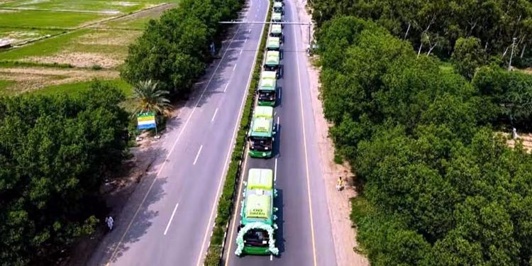 Electric bus service launched in 7 more districts of Punjab.