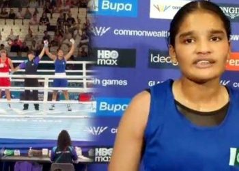 Fatima Zahra, the sole medalist at the Commonwealth Games, has returned home.