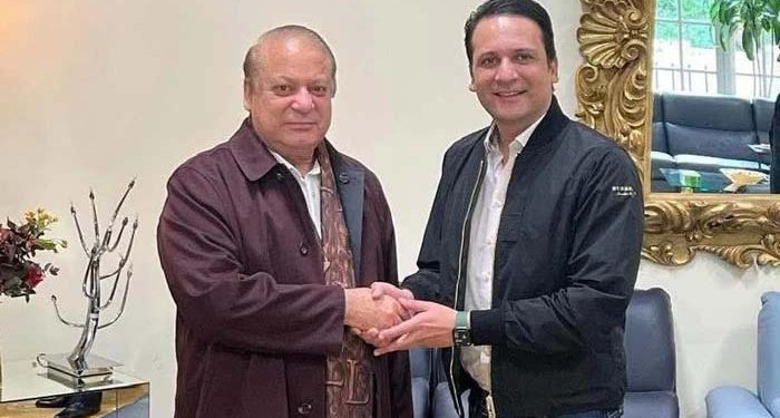 نواز شریف سے افتخار گیلانی کی ملاقات، آزاد کشمیر کے پہلے 100 دنوں کے پلان پر مشاورت