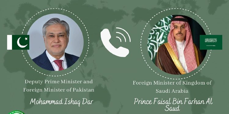 Ishaq Dar speaks to Saudi Foreign Minister by phone; congratulates him on the election of the new OIC Secretary-General.