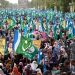Jamaat-e-Islami's sit-in against the petroleum levy and inflation continues for the 16th day.