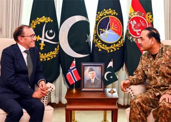 Meeting between the Norwegian Foreign Minister and Field Marshal Syed Asim Munir.