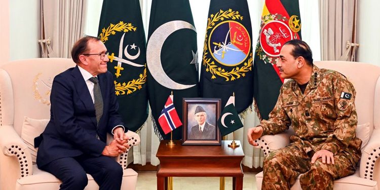 Meeting between the Norwegian Foreign Minister and Field Marshal Syed Asim Munir.