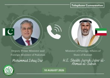 Telephonic contact with Ishaq Dar and the Kuwaiti Foreign Minister.