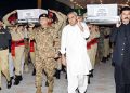 Funeral prayers of 6 Pakistan Army soldiers martyred in Hangu held in Peshawar