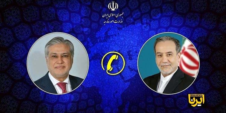 Iranian Foreign Minister's telephone call with Ishaq Dar