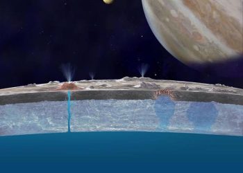 Jupiter's moon Europa has twice as much water under its oceans as Earth's