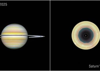 Mysterious atmospheric wave spanning 10 zones discovered at Saturn's south pole.
