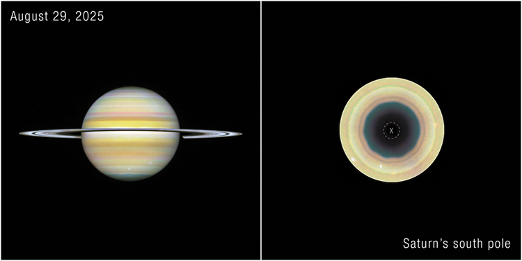 Mysterious atmospheric wave spanning 10 zones discovered at Saturn's south pole.