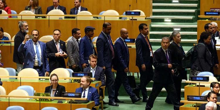 Netanyahu's address to the General Assembly delegates from dozens of countries walked out.