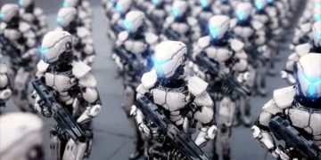 Preparations to deploy a robot army on the battlefield.