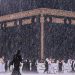 Rain of mercy in Makkah Al-Mukarramah; Umrah pilgrims continued performing Tawaf amidst the rain.