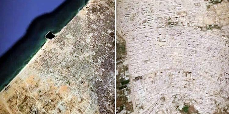 Satellite images of the Gaza Strip devastated by Israeli aggression cause a stir