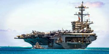 US aircraft carrier Theodore Roosevelt deployed to the Middle East for an Iranian blockade.