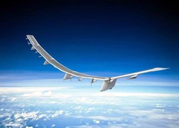 Drone flight at an altitude of 34,000 feet
