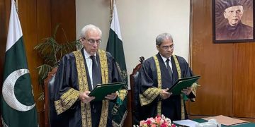 Justice Muneeb Akhtar has taken the oath as Acting Chief Justice of the Supreme Court.
