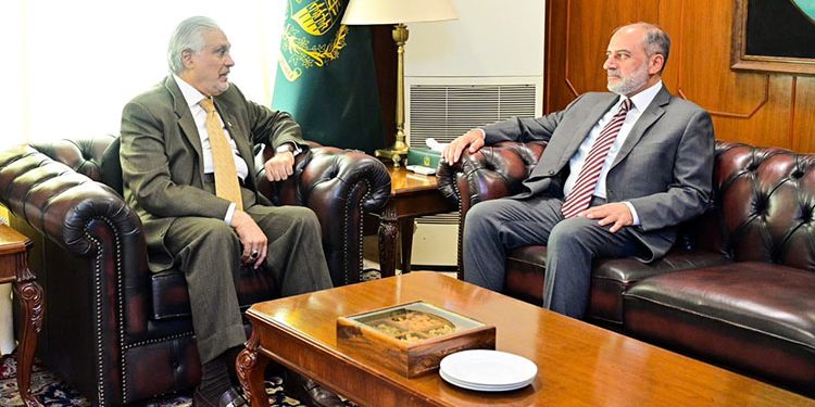 Meeting between the Secretary-General of the Makkah-based defense alliance and Ishaq Dar